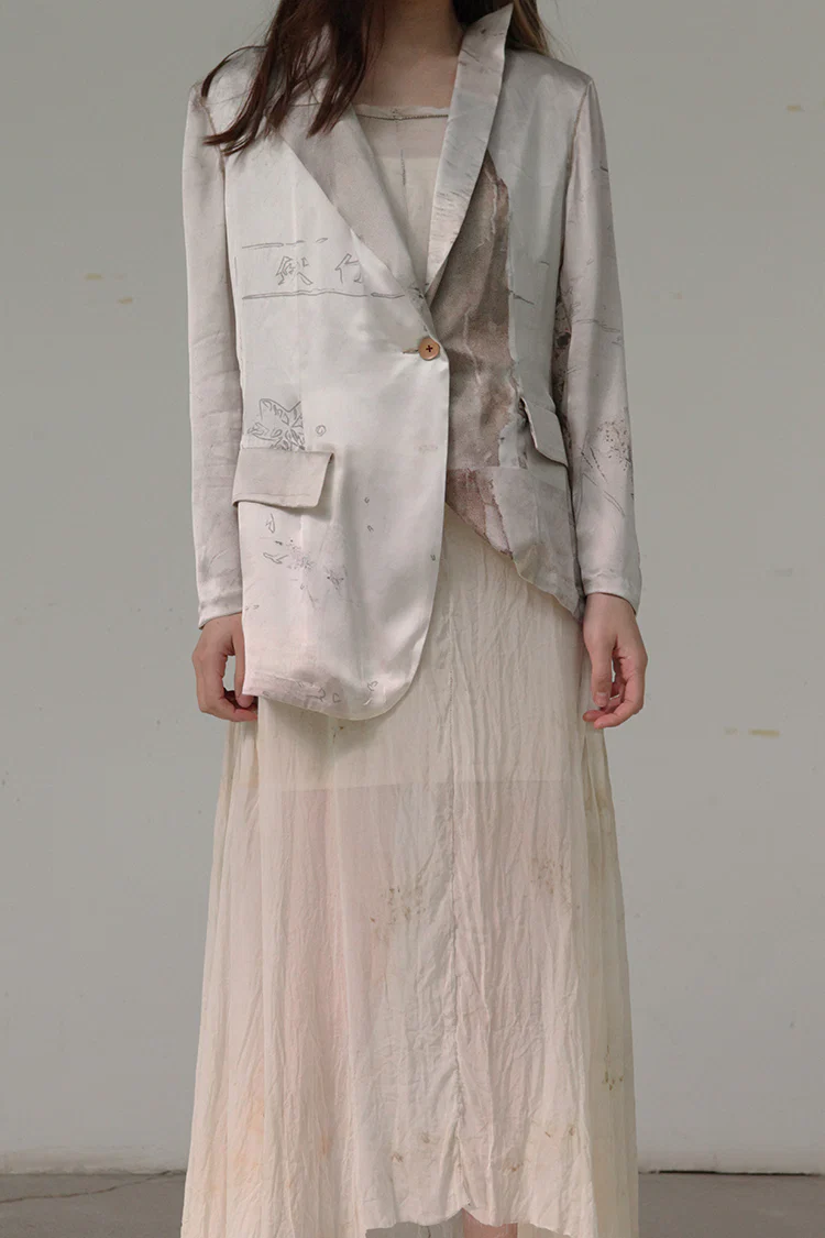 pengtai mulberry silk print jacket S210131 - Image 3