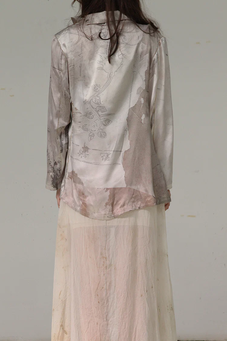 pengtai mulberry silk print jacket S210131 - Image 4
