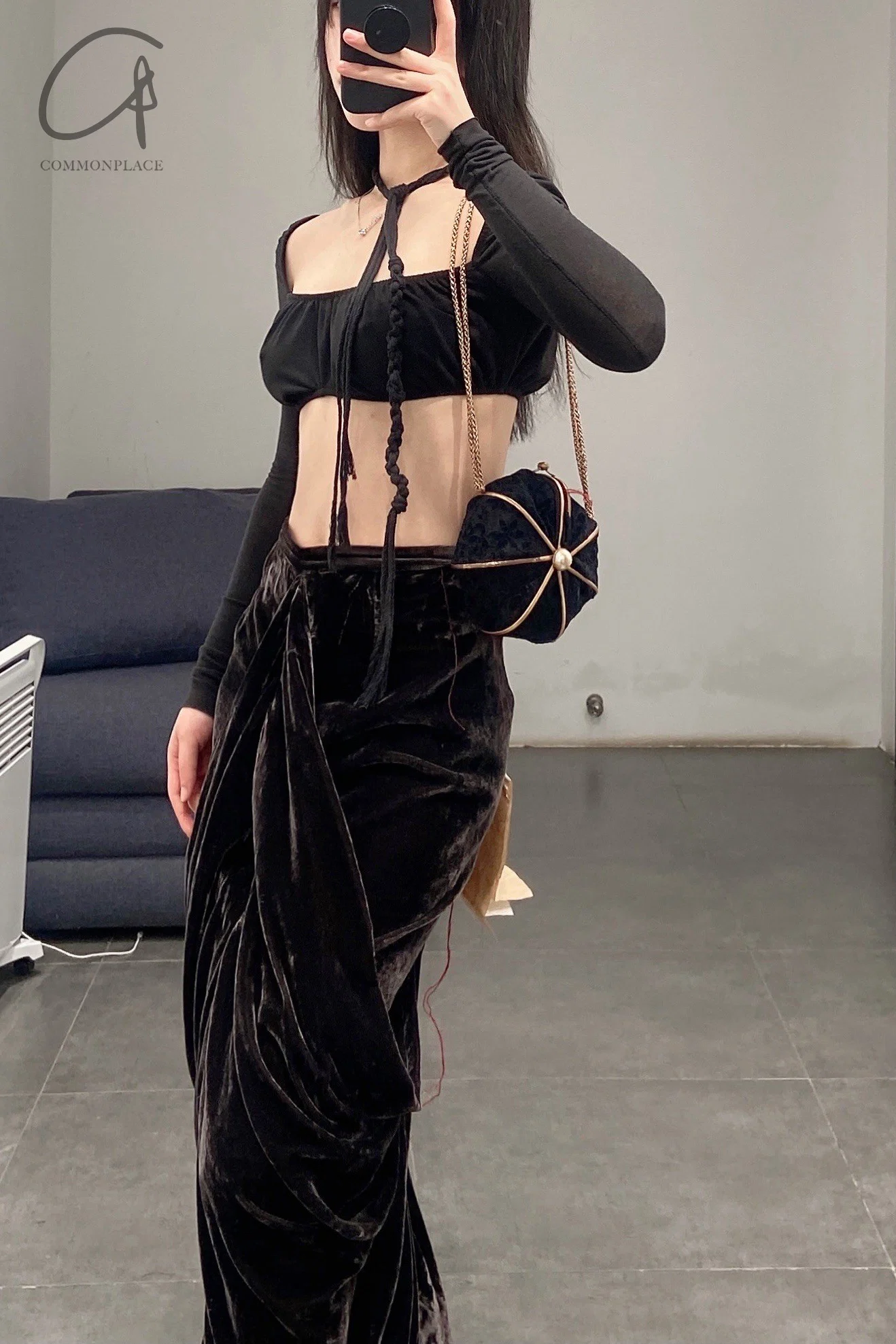 pengtai cotton thread necklace series handmade in France PT-AW21012-3-HEI black - Image 16