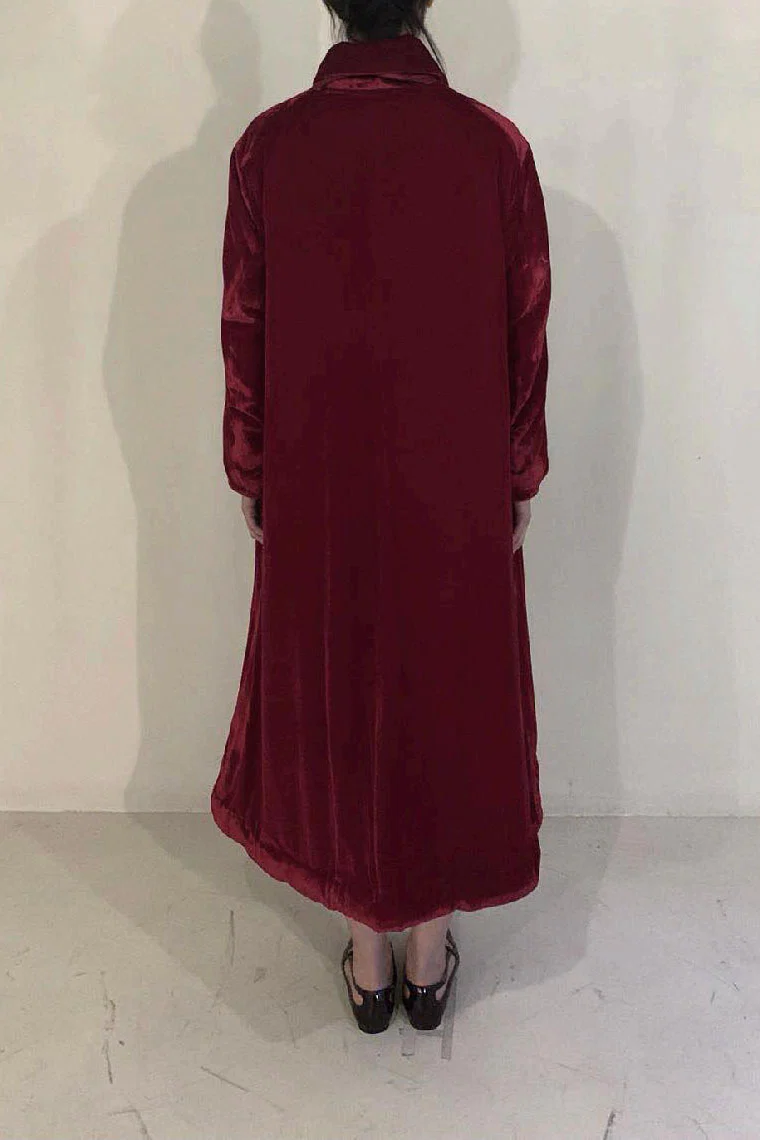 pengtai padded velvet CARVAT jacket PTW22H12 dark red - Image 3