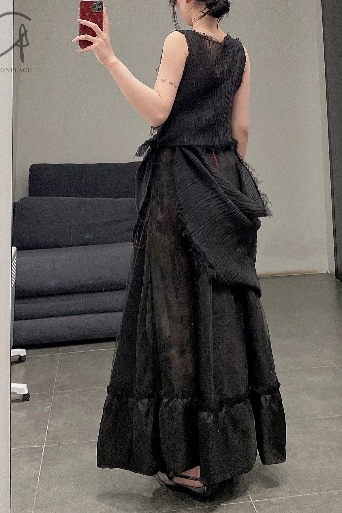 pengtai silk and organic yarn lace dress W21068 - Image 10