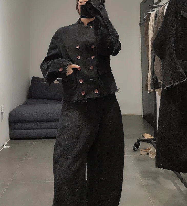 pengtai slim-fit cotton blend trousers M025 - Image 9