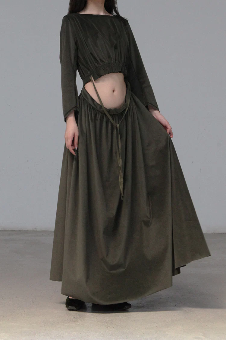 pengtai velvet dress W21042 PPT13 green - Image 3