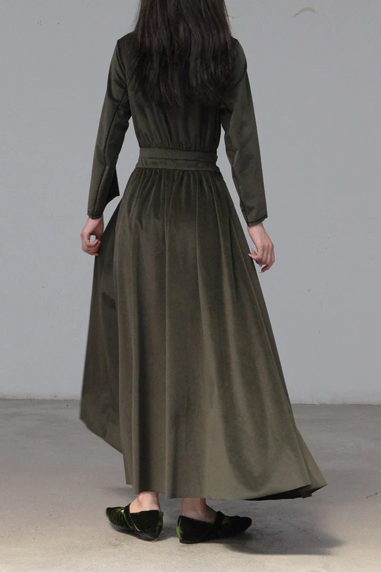 pengtai velvet dress W21042 PPT13 green - Image 4
