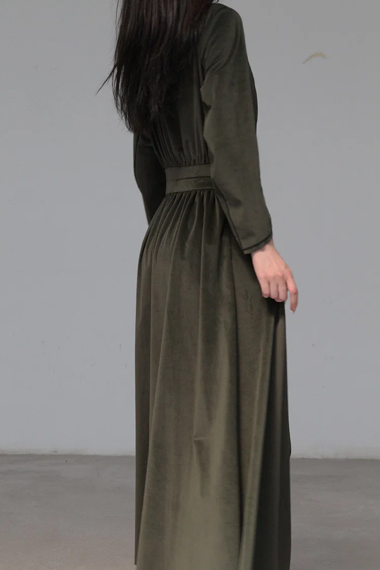 pengtai velvet dress W21042 PPT13 green - Image 5