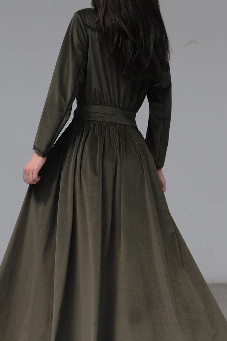 pengtai velvet dress W21042 PPT13 green - Image 6