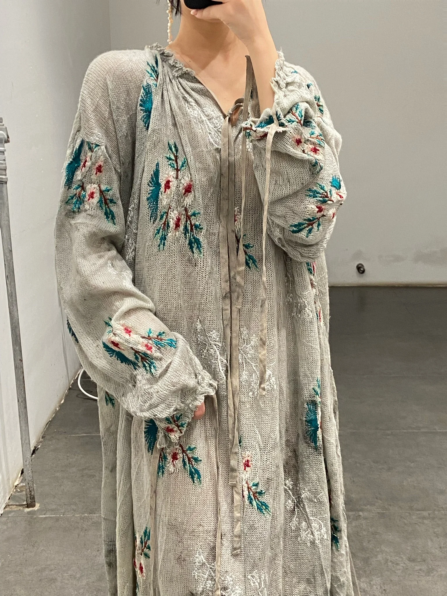 Pengtai wool jacquard wormwood dyed dress W21053 PPT2031 - Image 10