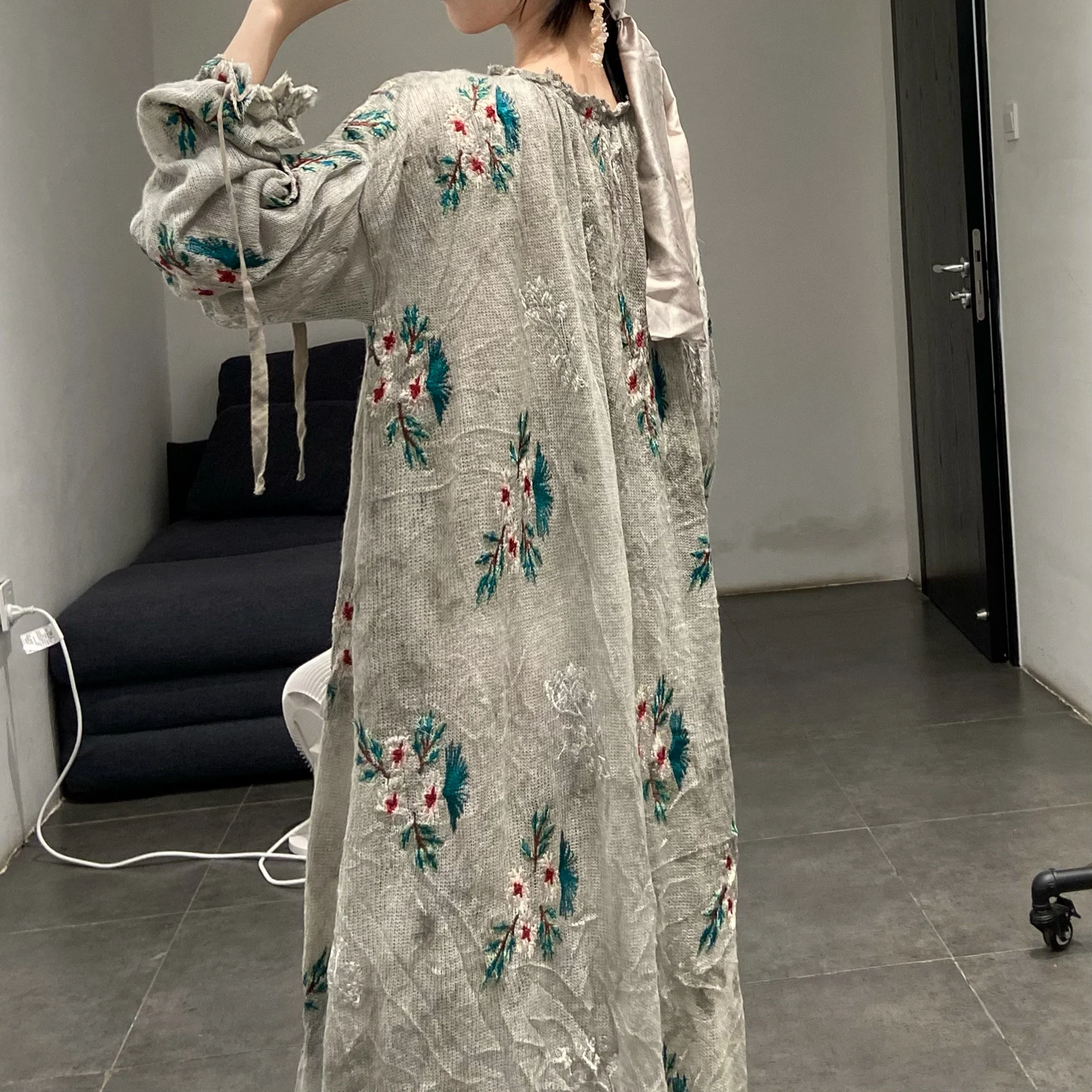 Pengtai wool jacquard wormwood dyed dress W21053 PPT2031 - Image 11