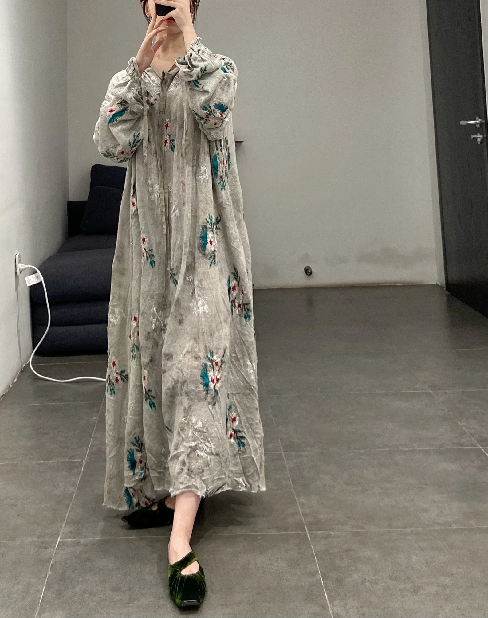 Pengtai wool jacquard wormwood dyed dress W21053 PPT2031 - Image 12