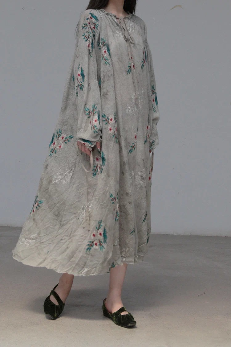Pengtai wool jacquard wormwood dyed dress W21053 PPT2031 - Image 3