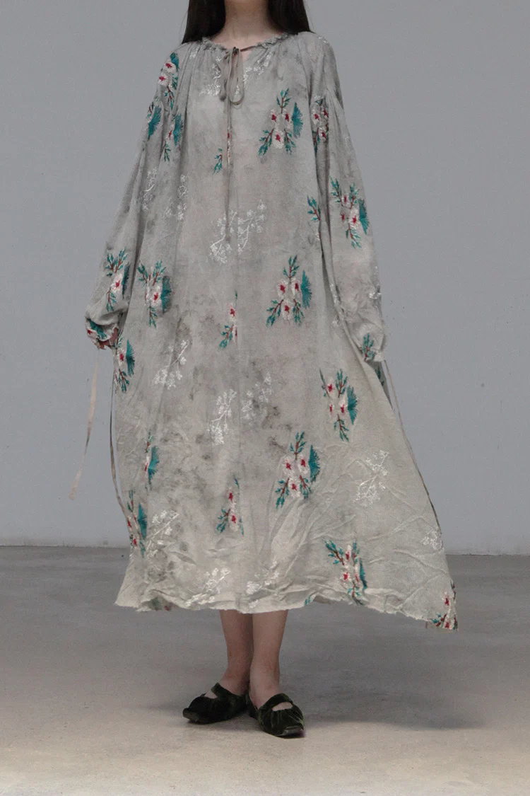 Pengtai wool jacquard wormwood dyed dress W21053 PPT2031 - Image 4