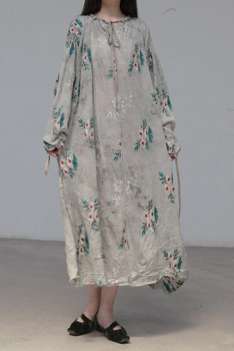 Pengtai wool jacquard wormwood dyed dress W21053 PPT2031 - Image 5