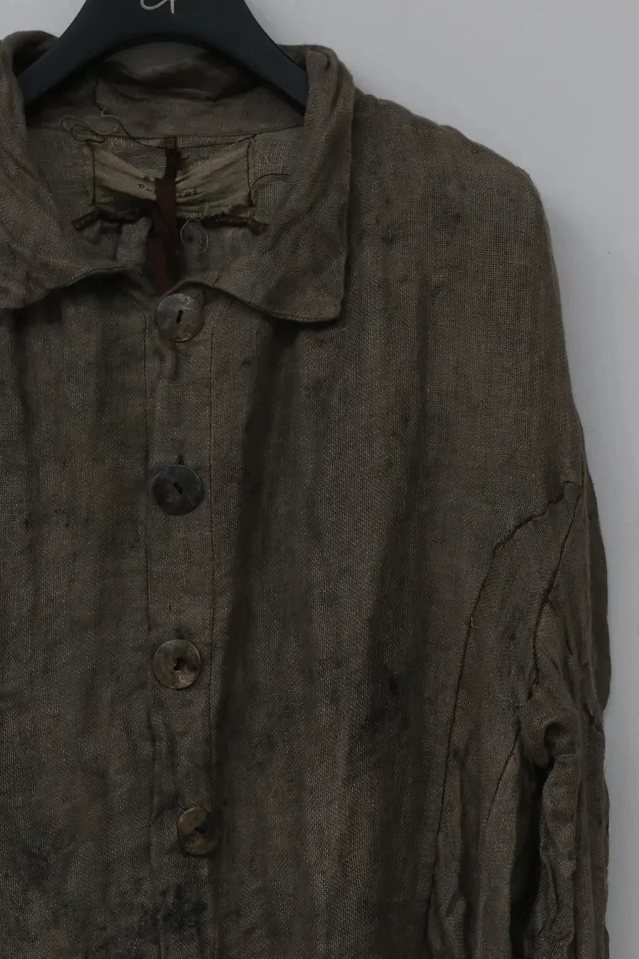 pengtai Wormwood dyed bag body structure linen shirt MW21015 - Image 3