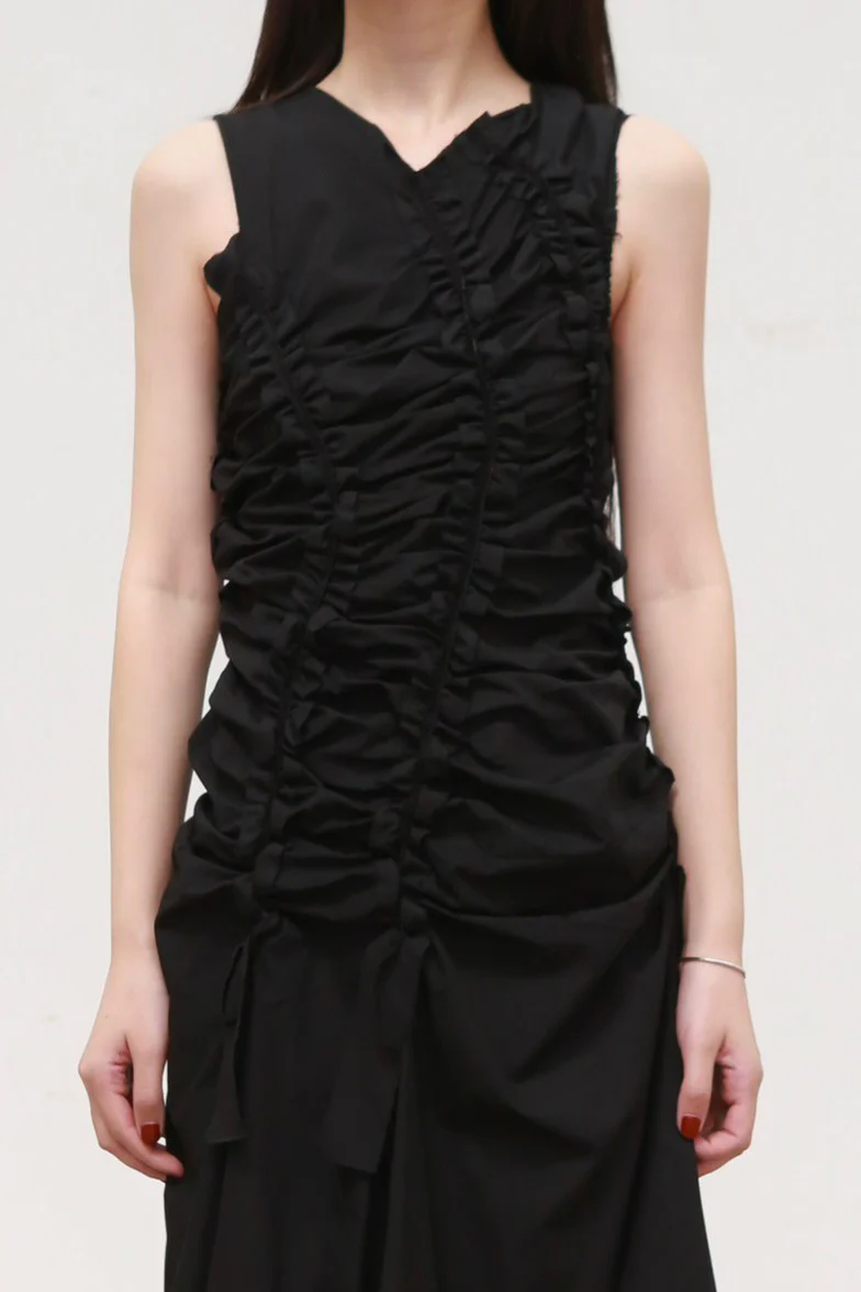Renaissance Renaissance 24 Fall/Winter Fitted Tulle Top Dress RNS-KYRA POPLIN-HEI Black KYRA POPLIN - Image 2