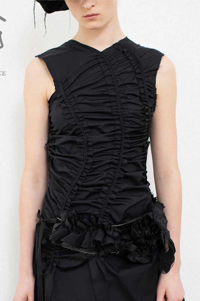 Renaissance Renaissance 24 Fall/Winter Fitted Tulle Top Dress RNS-KYRA POPLIN-HEI Black KYRA POPLIN - Image 3