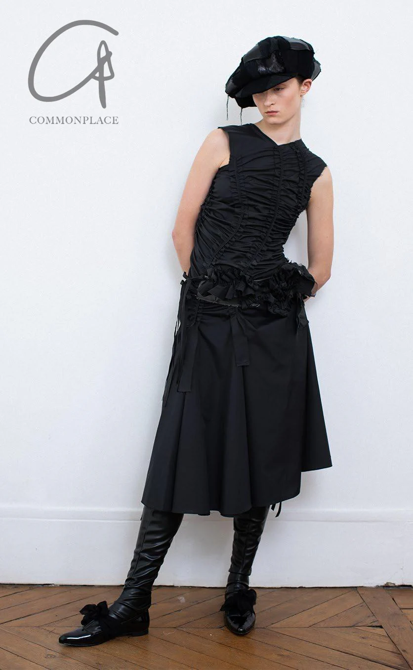 Renaissance Renaissance 24 Fall/Winter Fitted Tulle Top Dress RNS-KYRA POPLIN-HEI Black KYRA POPLIN - Image 9