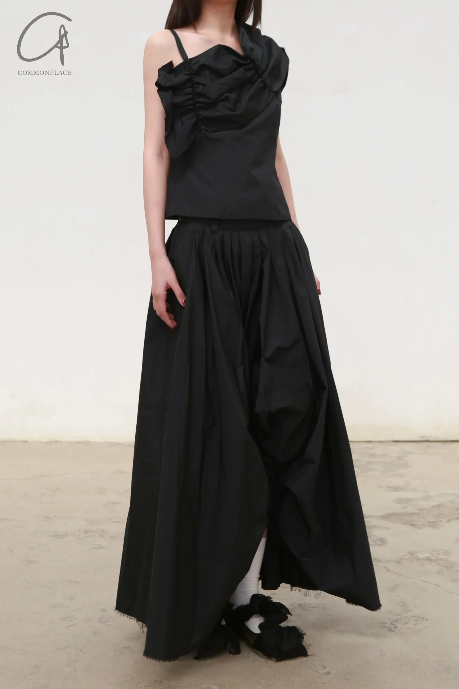 Renaissance Renaissance asymmetric draped corset RNS-THEA BUSTIER-BLACK THEA BUSTIER - Image 3