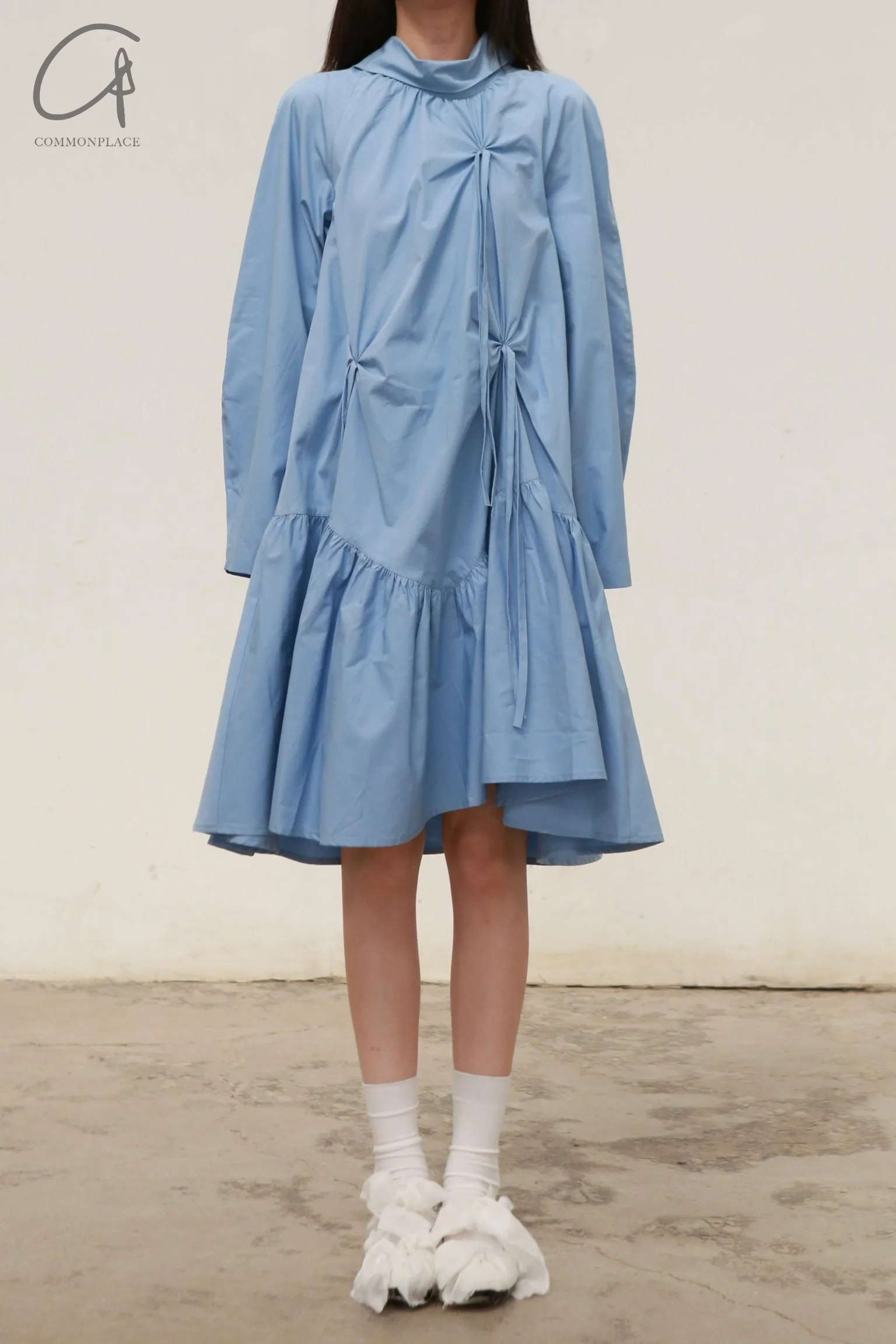 Renaissance Renaissance loose fit cotton dress RNS-LILY-BLUE - Image 3