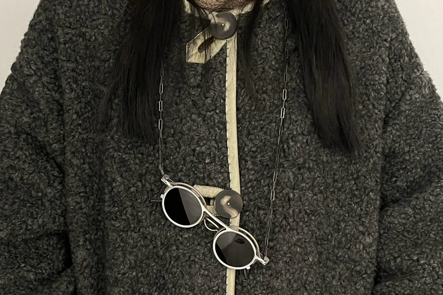 Rigards Hand-hammered Copper Eyeglass Chain AT002 RG-AT002-HEI Black - Image 4