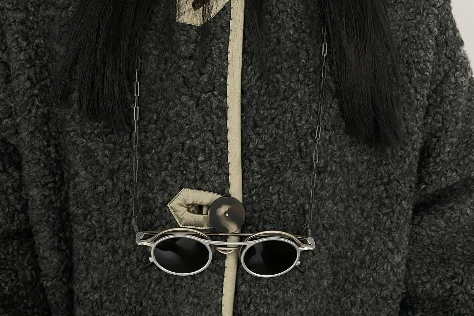 Rigards Hand-hammered Copper Eyeglass Chain AT002 RG-AT002-HEI Black - Image 5