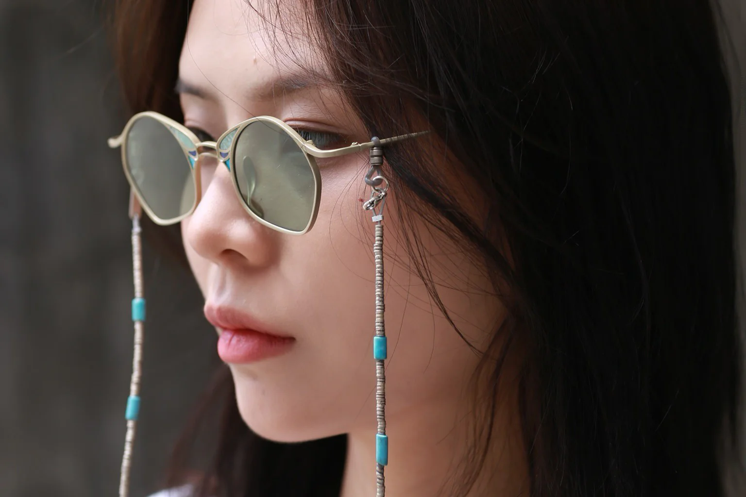 Rigards RG1031TI series pure titanium inlaid gemstone handmade glasses RG-RG1031TI-GDHKLP-F antique gray frame green lens - Image 8