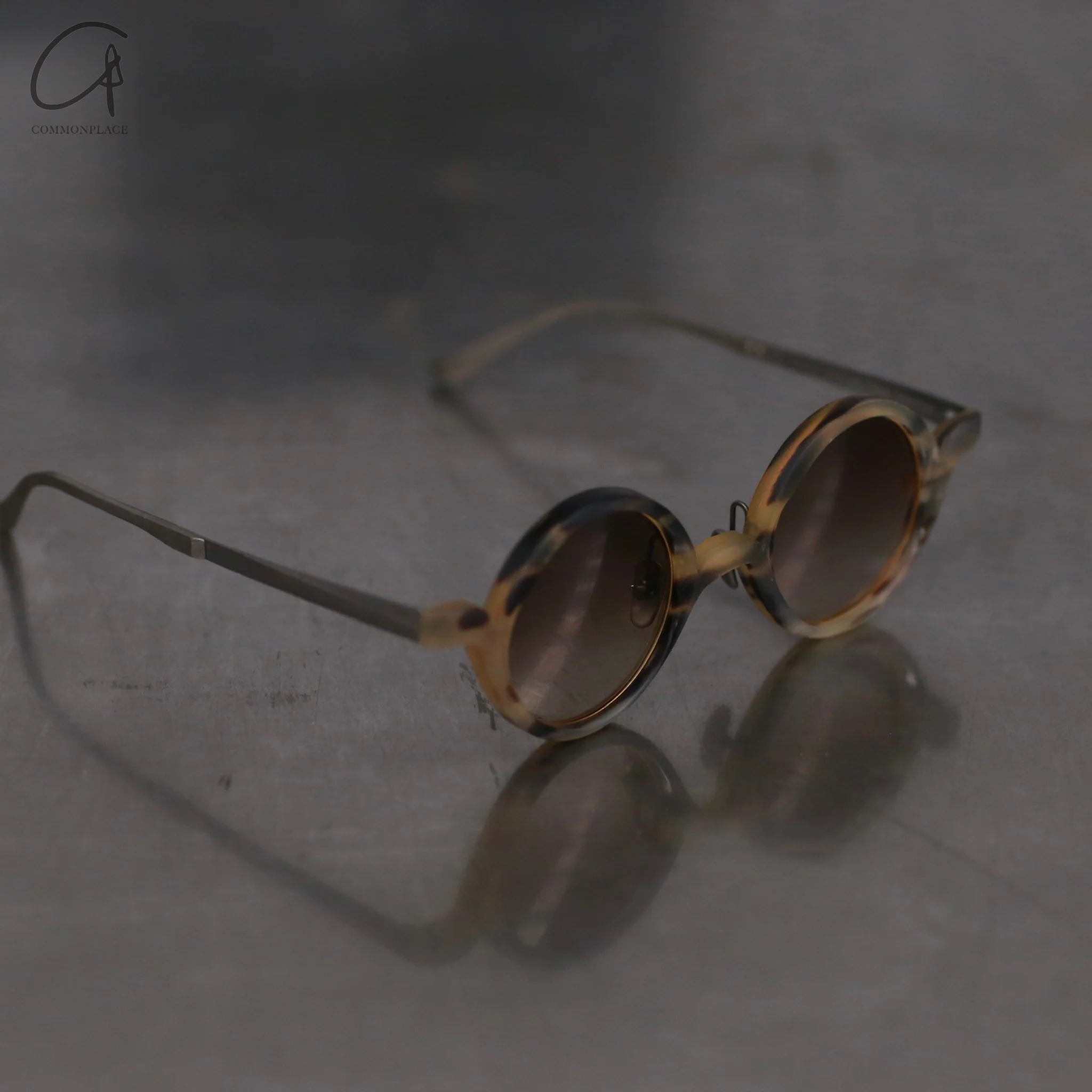 Rigards RG1061 series natural buffalo horn round frame sunglasses RG-RG1061-MKQT camouflage frame bronze lenses - Image 3