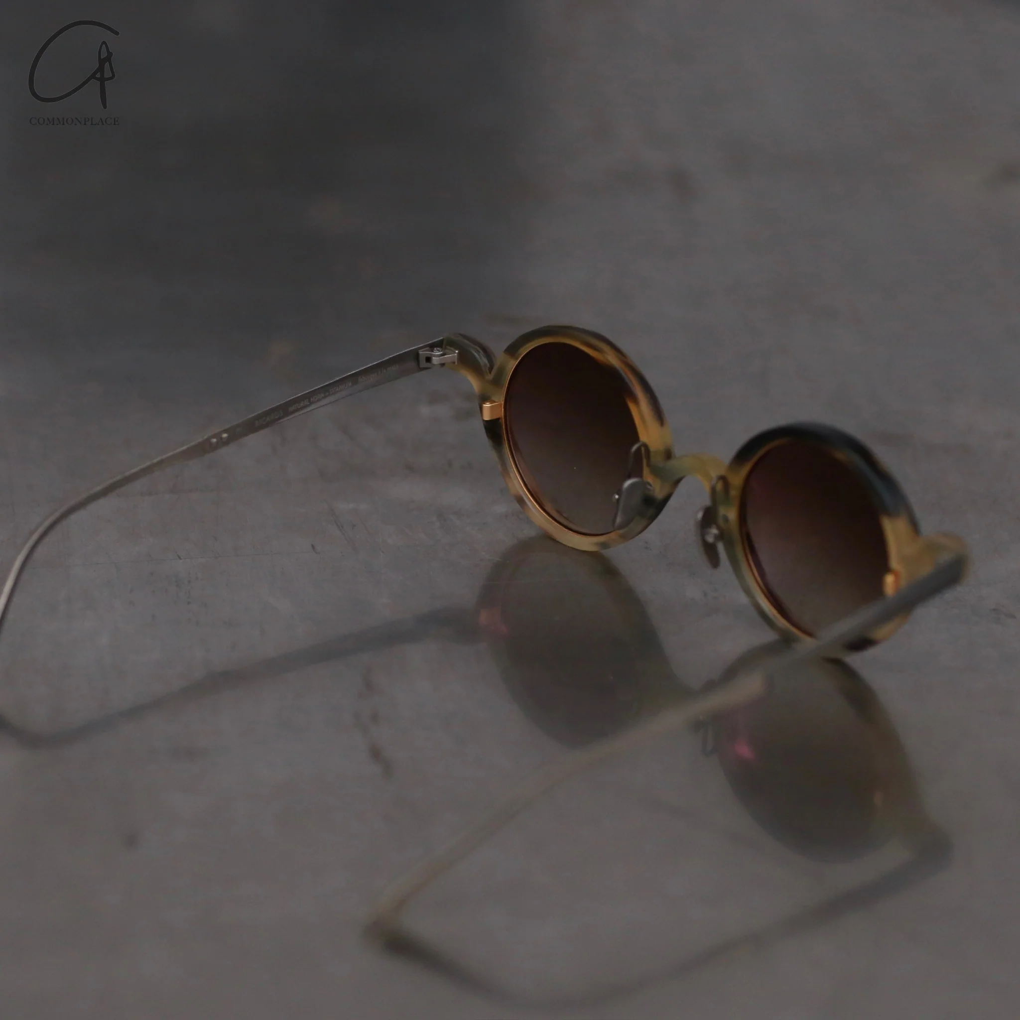 Rigards RG1061 series natural buffalo horn round frame sunglasses RG-RG1061-MKQT camouflage frame bronze lenses - Image 4