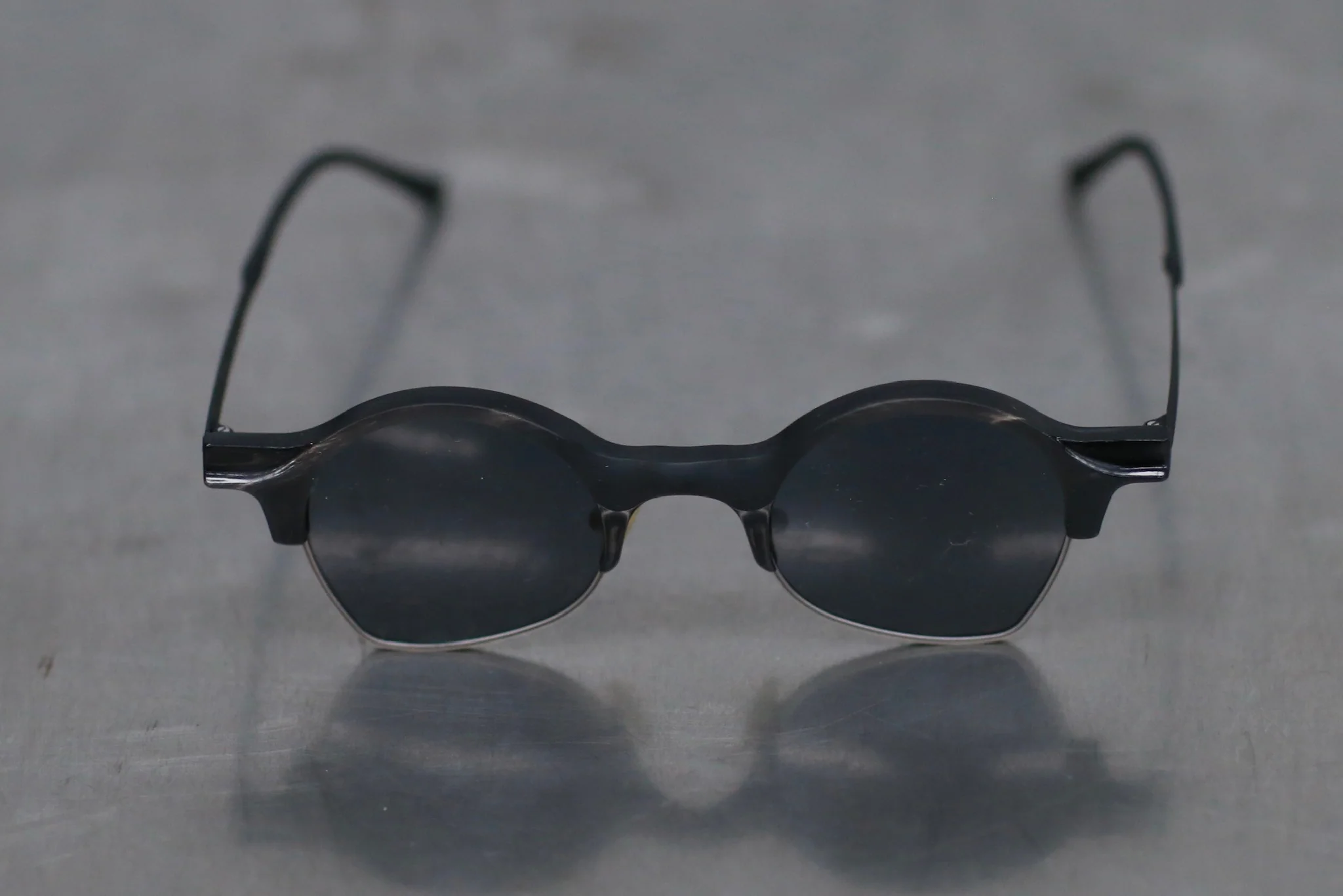 Rigards RG1928 series natural buffalo horn wire cutting high degree handmade glasses RG-RG1928-HBSHP black and white dark gray lenses - Image 2