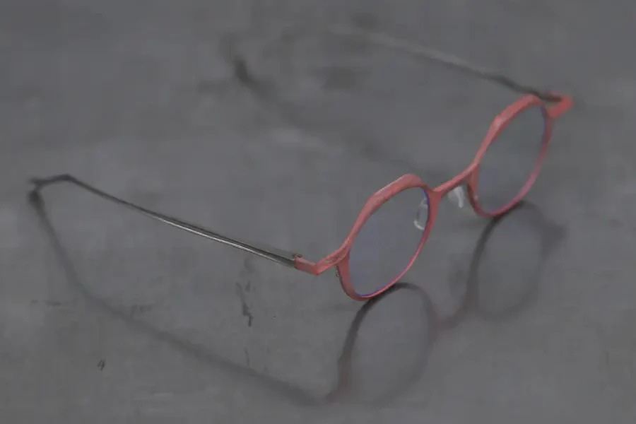 Rigards polygonal high degree handmade copper glasses RG0128CU series set RG-RG0128CU-XKTM rust color frame transparent lens - Image 3