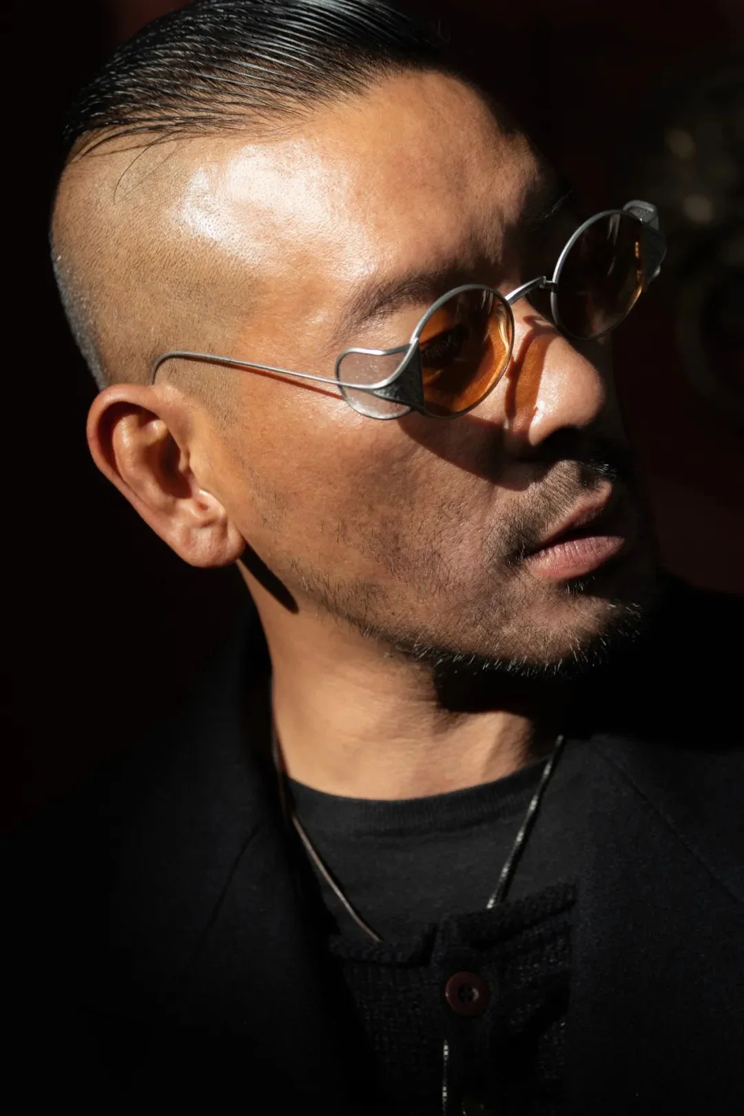 RIGARDS*UMA WANG joint work block frame sunglasses RG00UW10 retro pewter frame carmine red film - Image 5