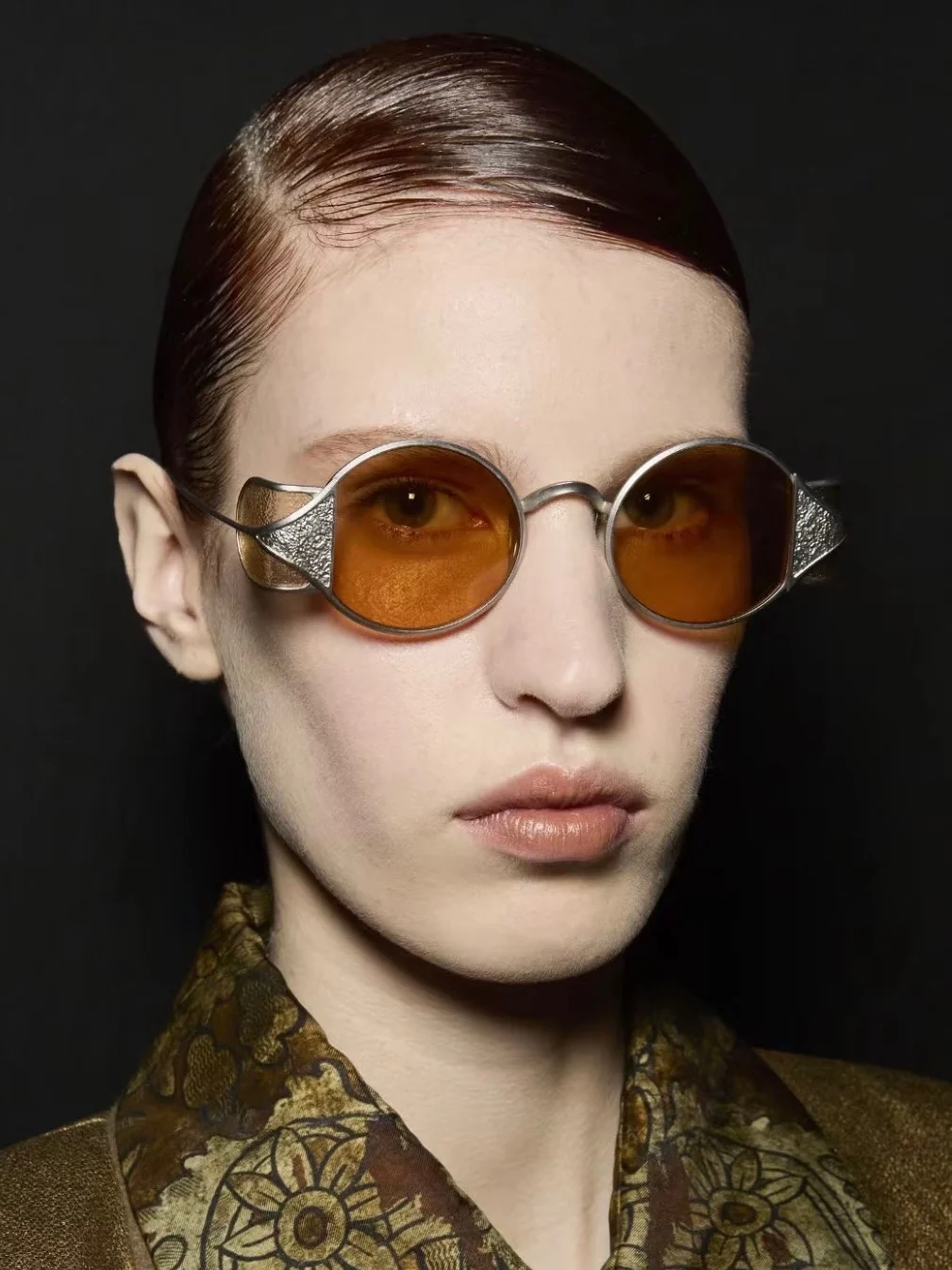RIGARDS*UMA WANG joint work block frame sunglasses RG00UW10 retro pewter frame carmine red film - Image 7