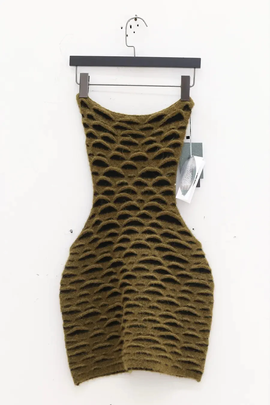 Rui Zhou Animal Print Tube Top Dress RUI-RAW23KN03-KQLHH Khaki Green & Black + Gray Brown - Image 4