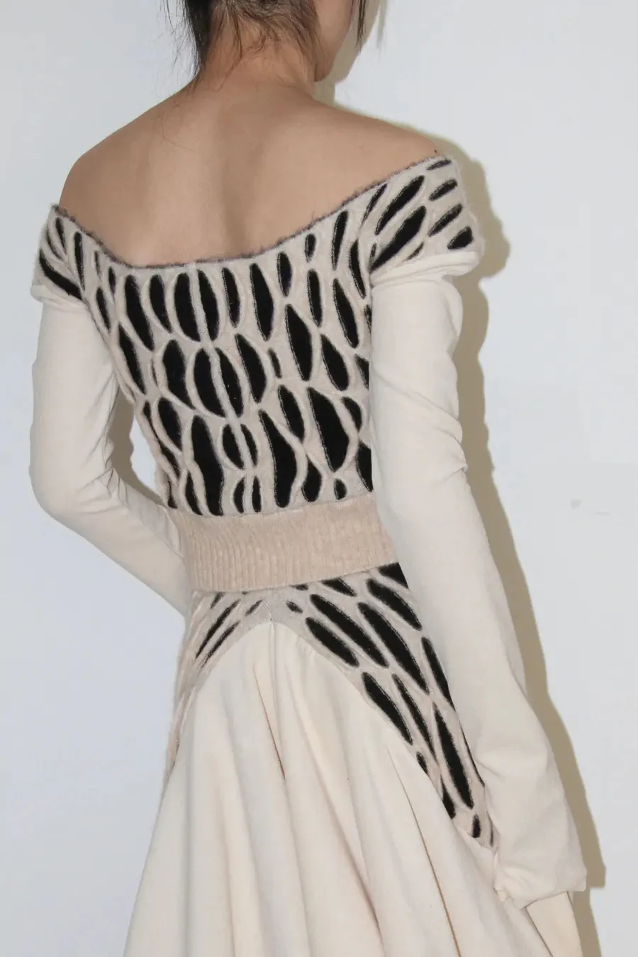 RUI animal print patchwork cardigan RAW23KN12 off-white & black - Image 4