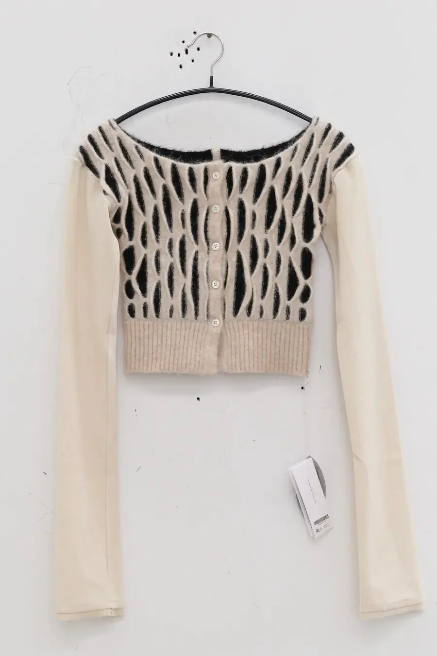 RUI animal print patchwork cardigan RAW23KN12 off-white & black - Image 5