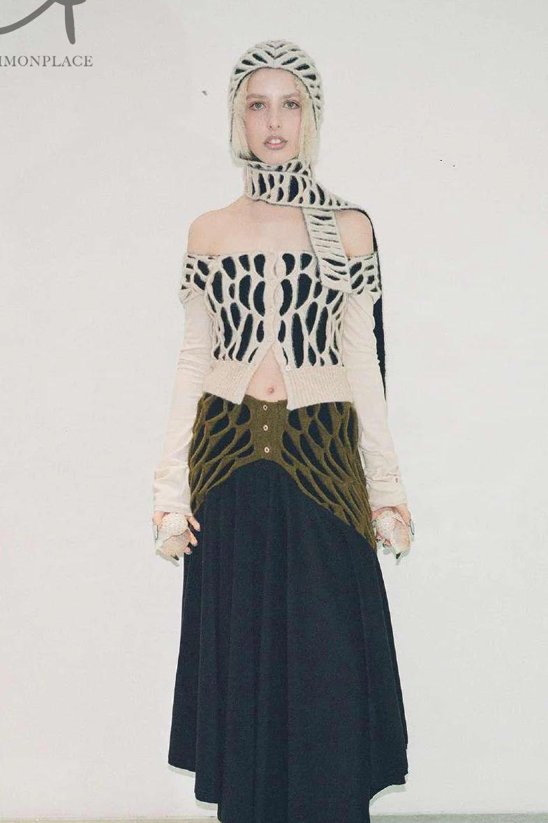RUI animal print patchwork cardigan RAW23KN12 off-white & black - Image 9
