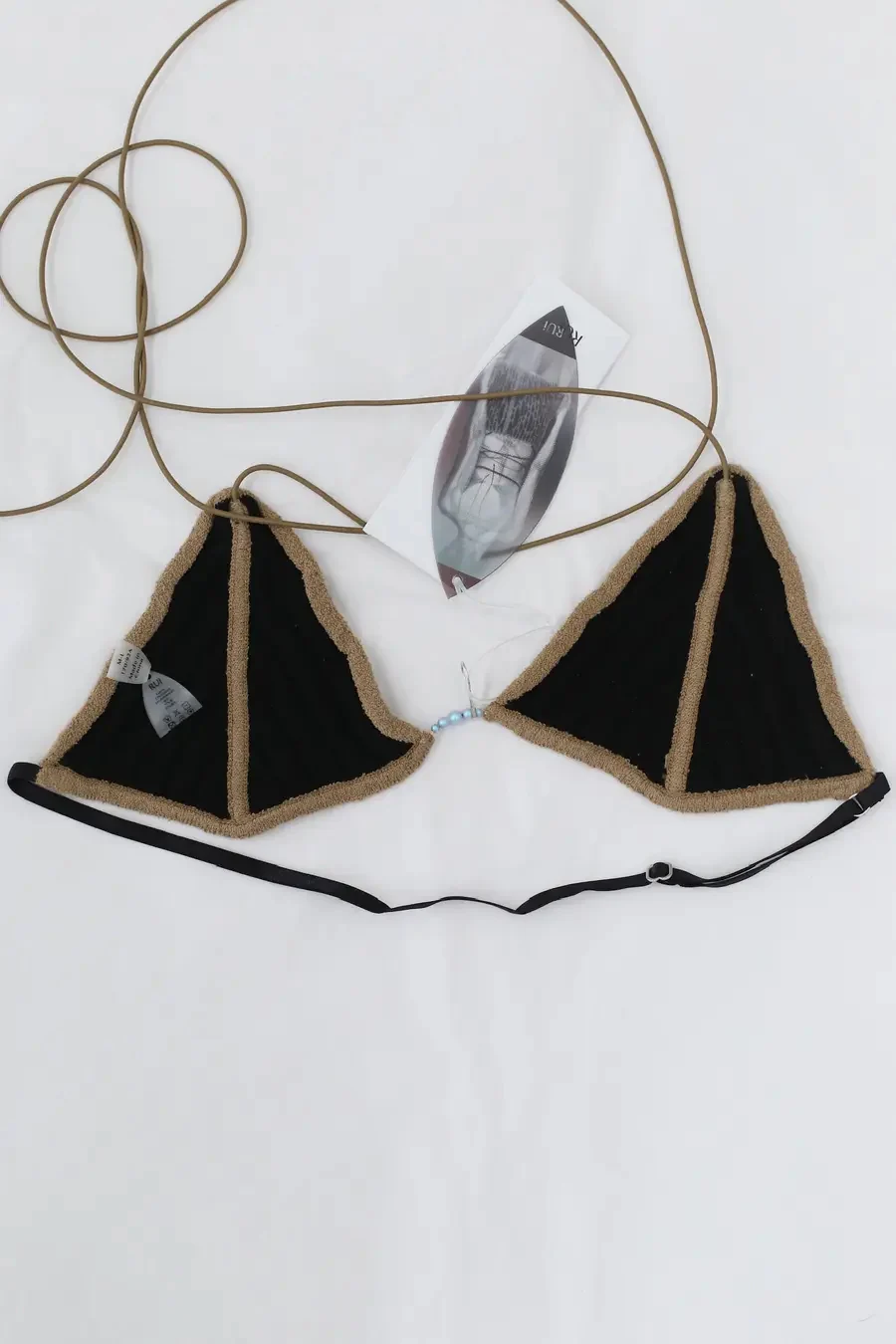 Rui Zhou 24 Spring/Summer Animal Pattern Triangle Cup Bra RUI-RSS24KN01-KFH Coffee&Onyx Coffee&Black - Image 2
