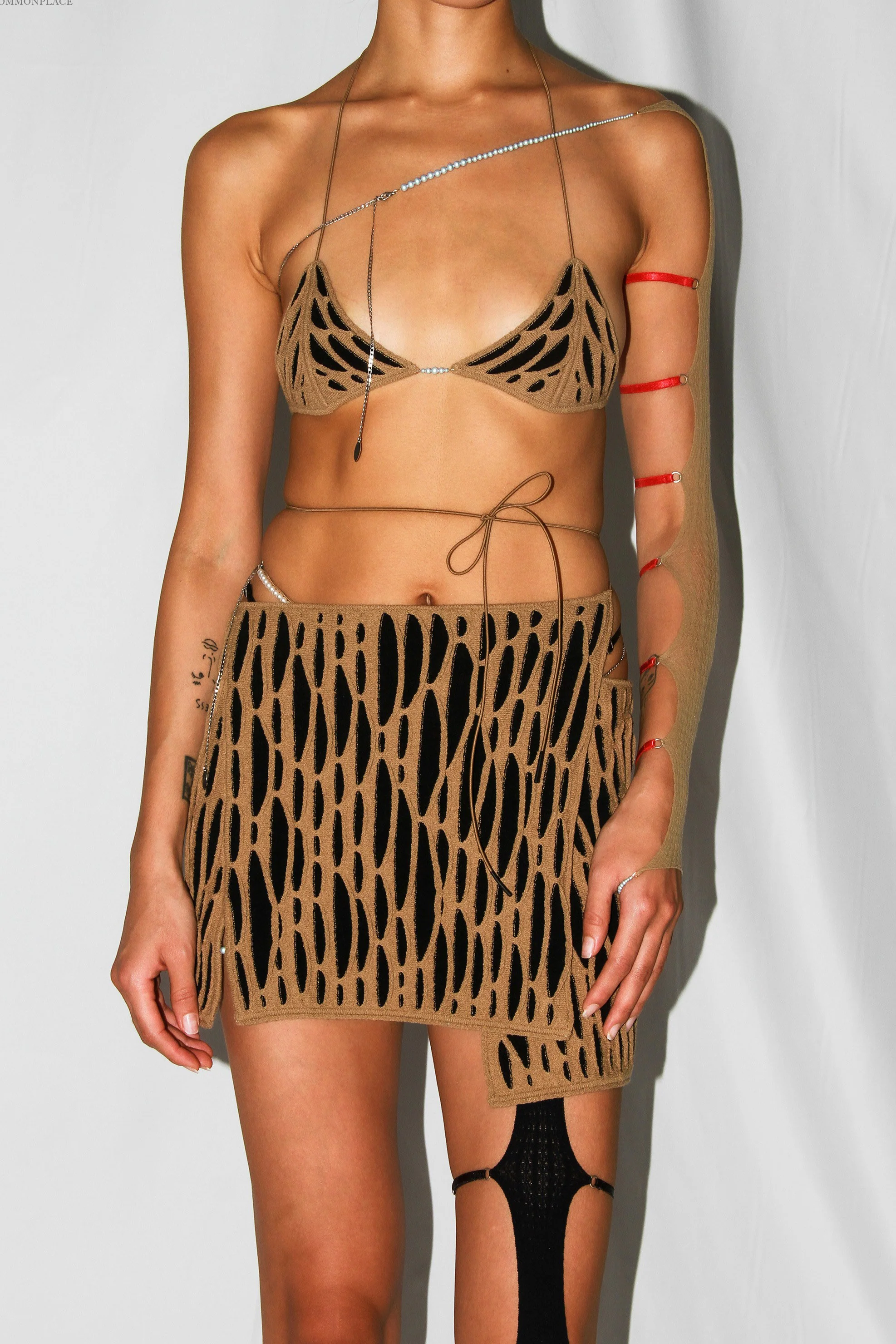 Rui Zhou 24 Spring/Summer Animal Pattern Triangle Cup Bra RUI-RSS24KN01-KFH Coffee&Onyx Coffee&Black - Image 4