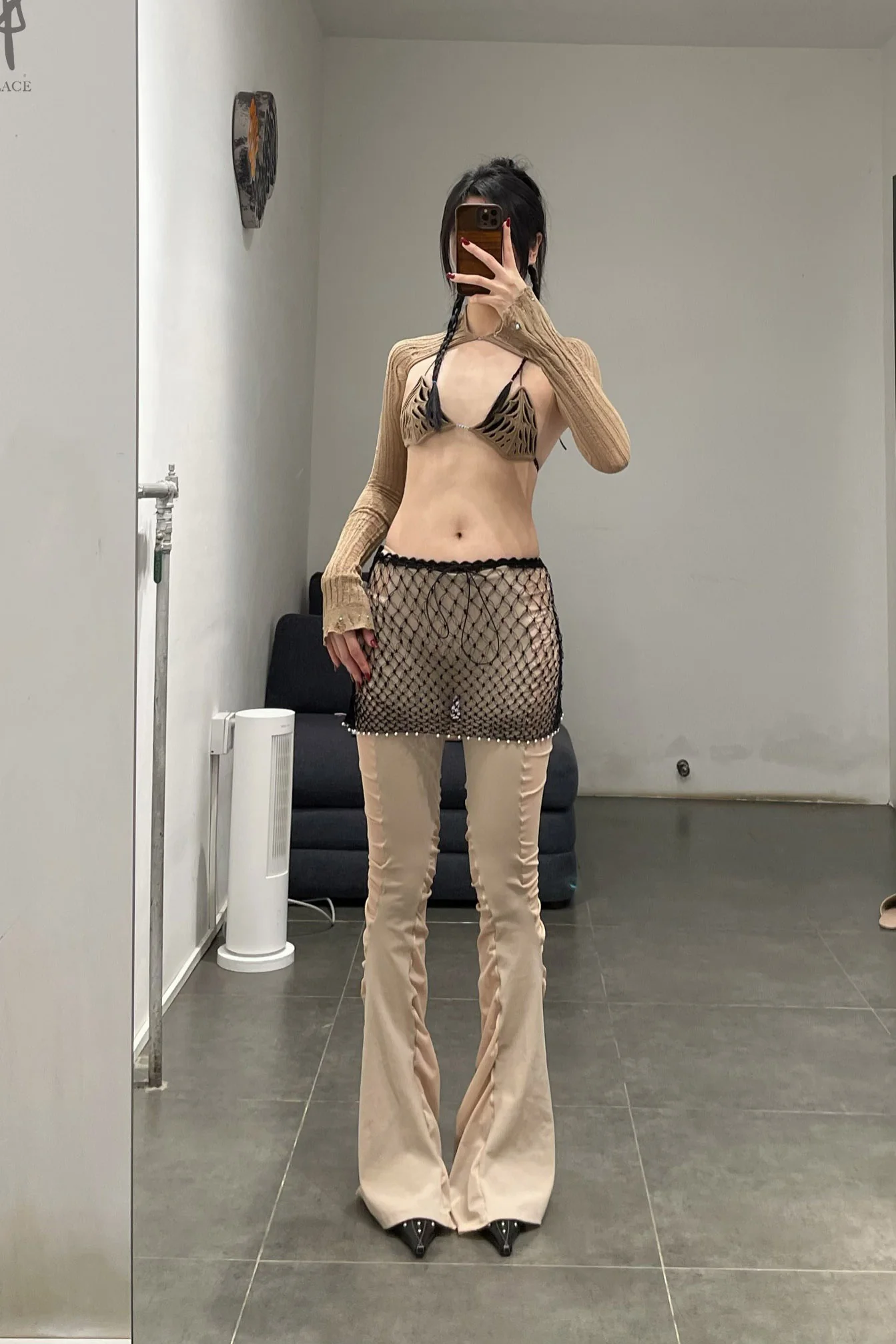 Rui Zhou 24 Spring/Summer Animal Pattern Triangle Cup Bra RUI-RSS24KN01-KFH Coffee&Onyx Coffee&Black - Image 8