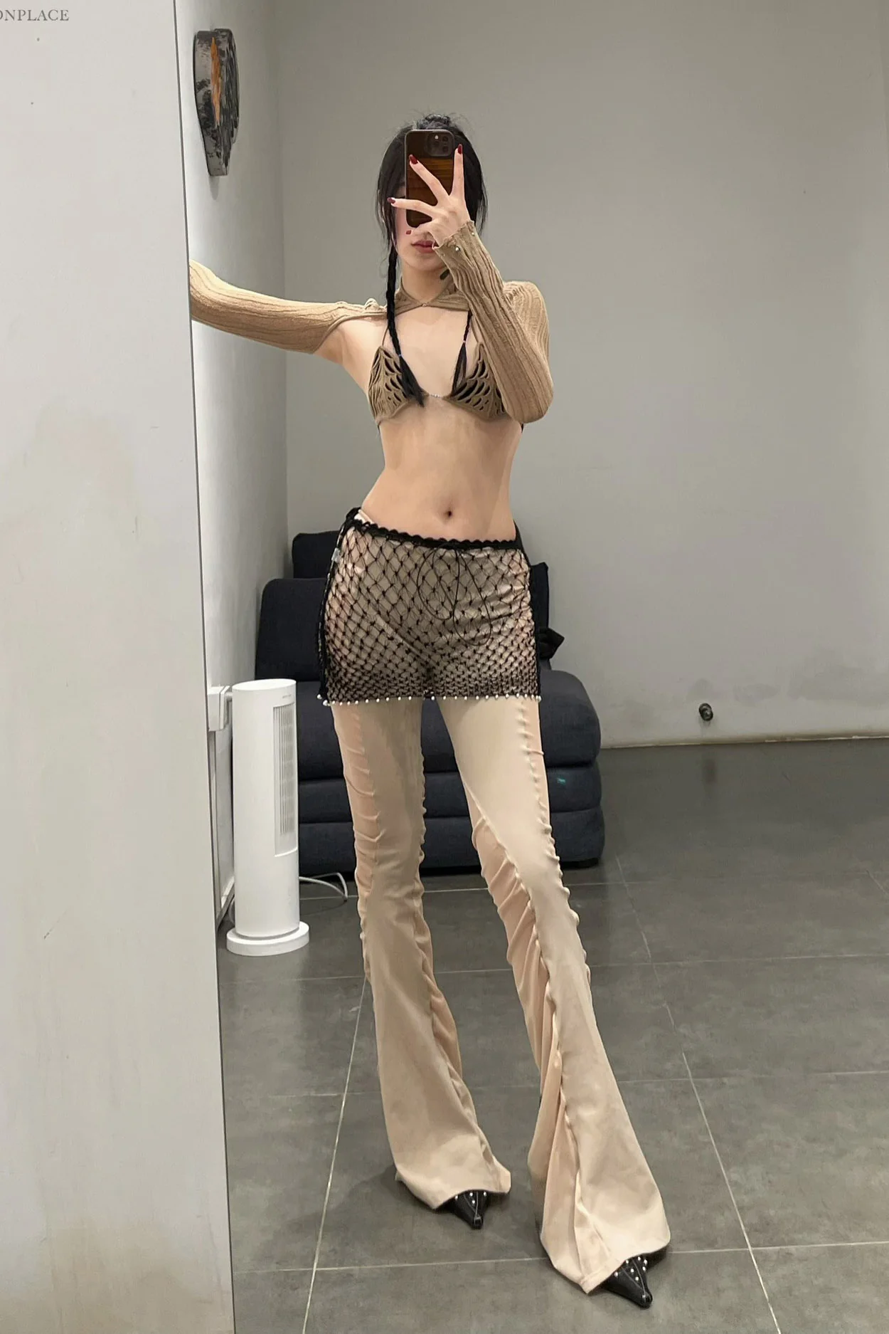 Rui Zhou 24 Spring/Summer Animal Pattern Triangle Cup Bra RUI-RSS24KN01-KFH Coffee&Onyx Coffee&Black - Image 9