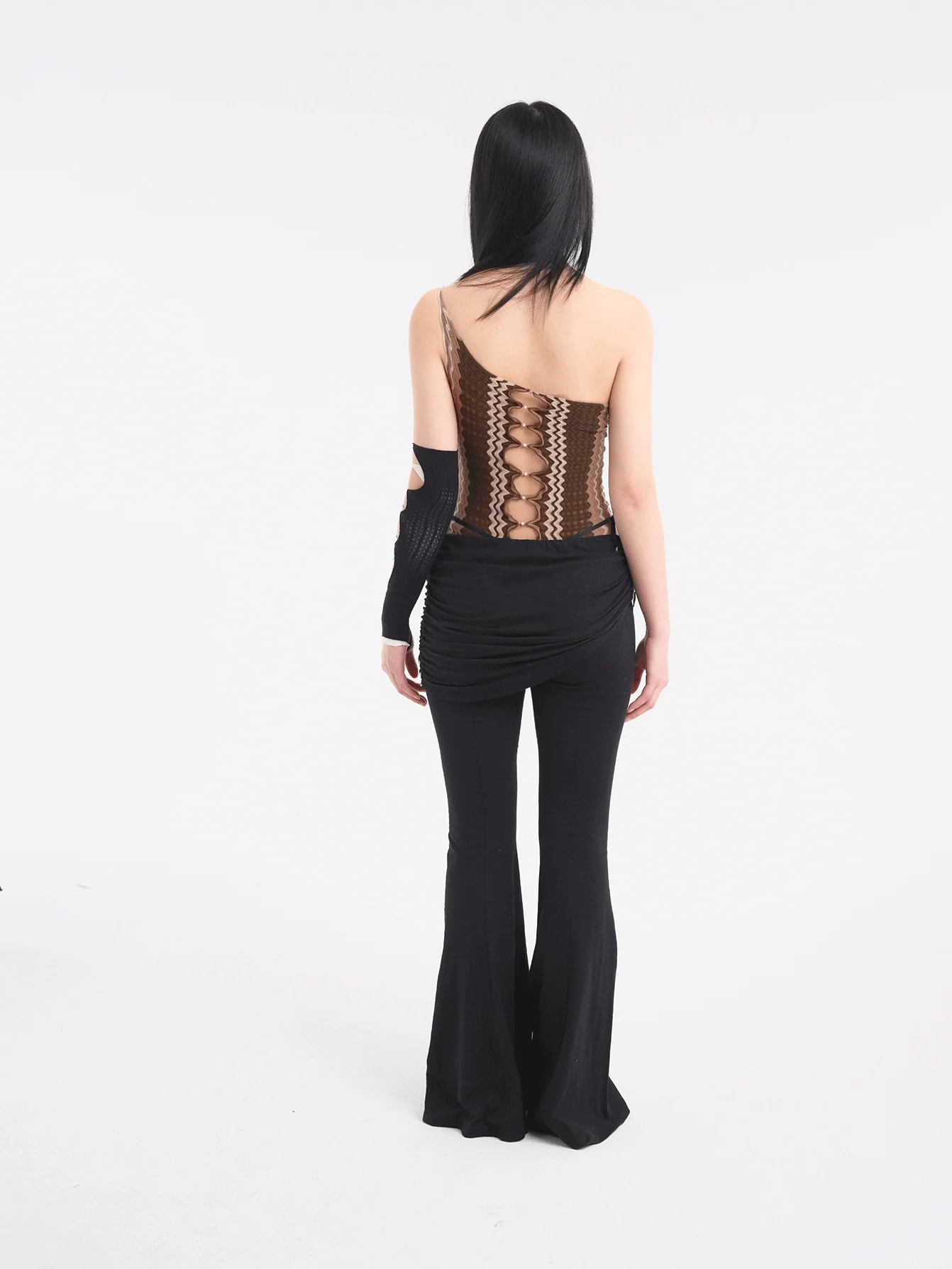 RUI built 25 autumn and winter cotton and linen G waist skirt flared pants RUI-RAW25WV03-Onyx black - Image 15