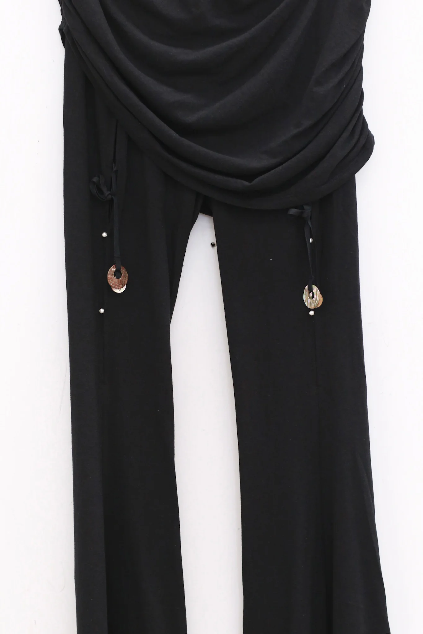 RUI built 25 autumn and winter cotton and linen G waist skirt flared pants RUI-RAW25WV03-Onyx black - Image 2