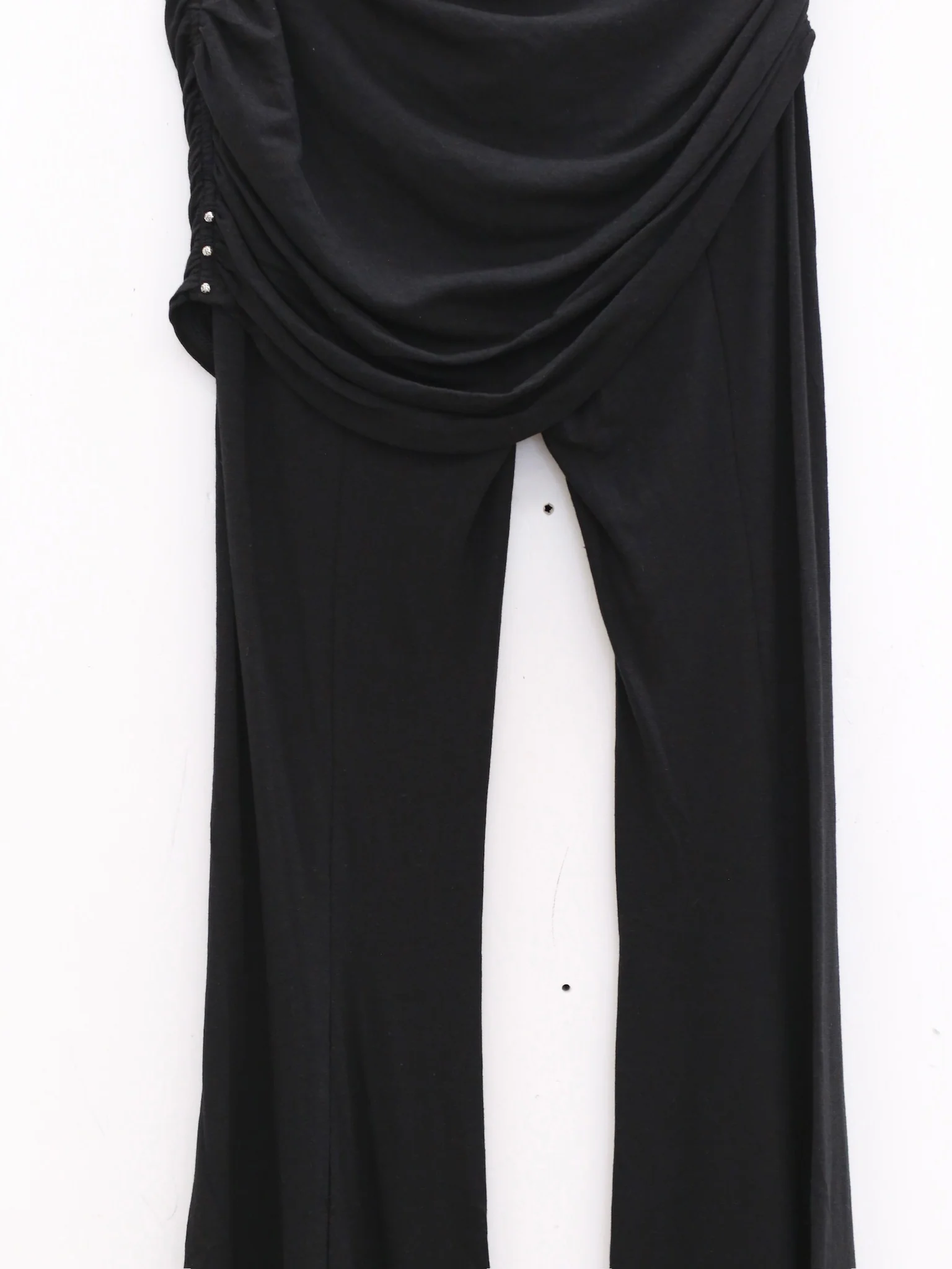 RUI built 25 autumn and winter cotton and linen G waist skirt flared pants RUI-RAW25WV03-Onyx black - Image 3