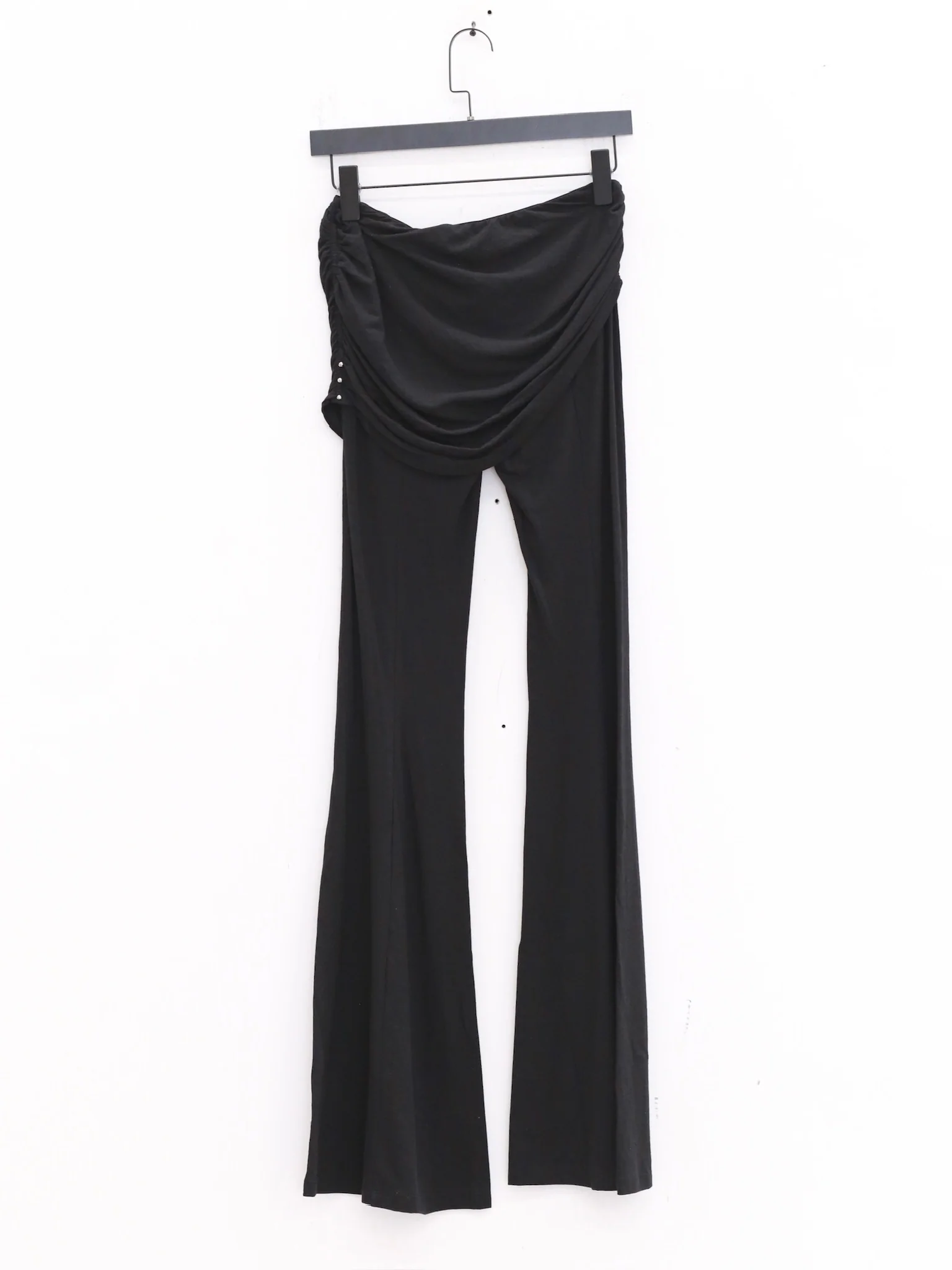 RUI built 25 autumn and winter cotton and linen G waist skirt flared pants RUI-RAW25WV03-Onyx black - Image 4