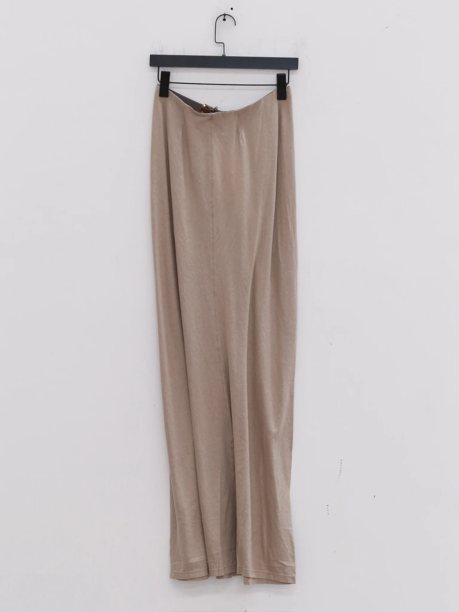 RUI built 25 autumn and winter cotton and linen G waist zipper long skirt RUI-RAW25WV02-Ficelle camel brown - Image 4