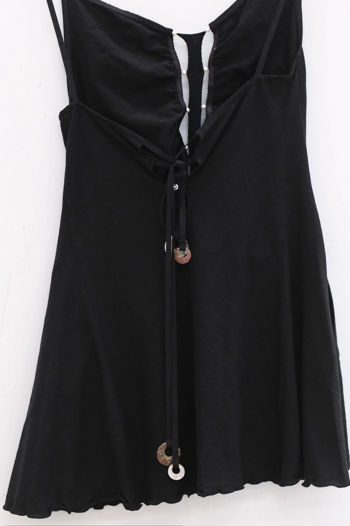 RUI built 25 autumn and winter cotton and linen lace long camisole RUI-RAW25WV01-Onyx black - Image 2