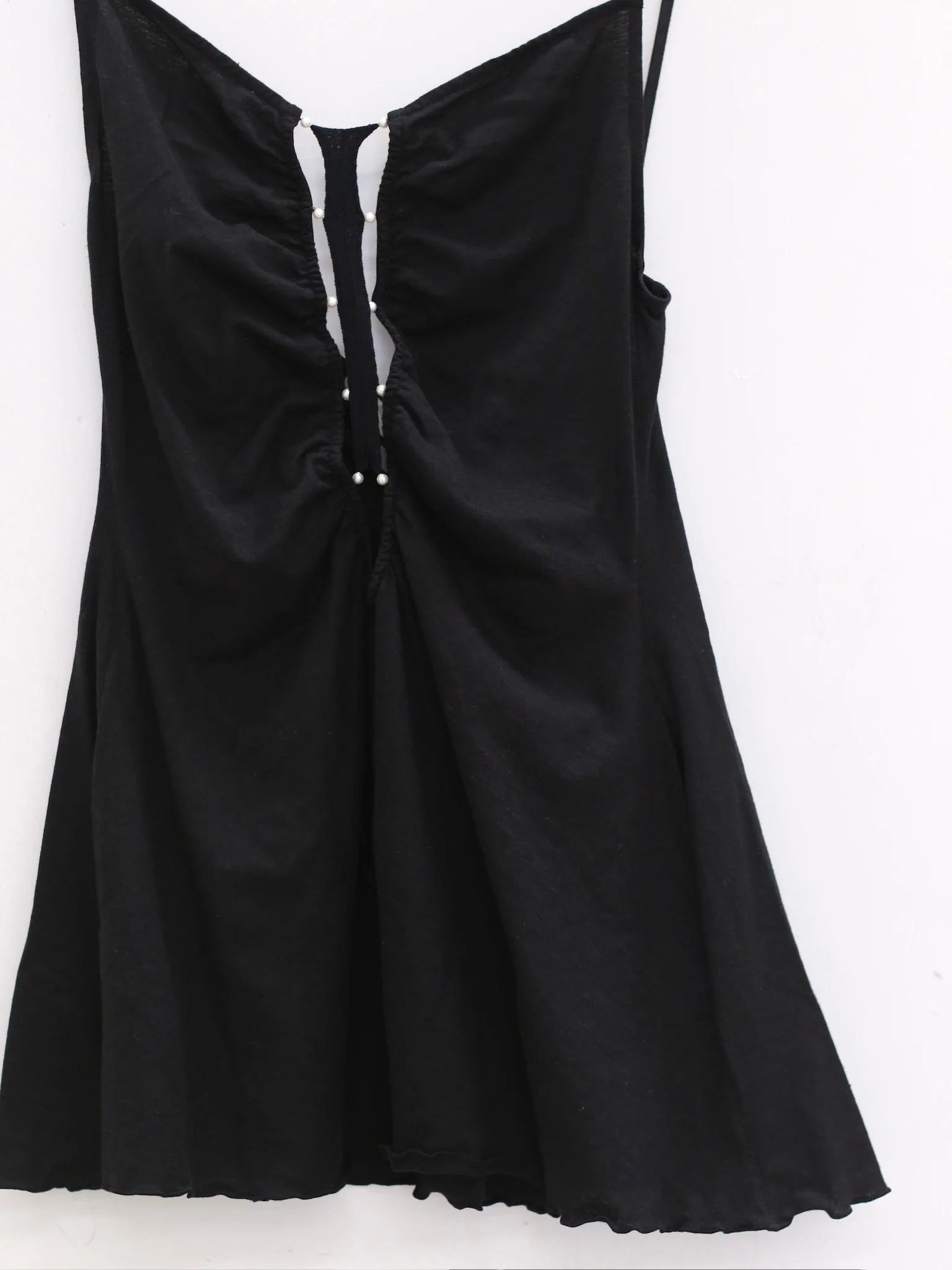 RUI built 25 autumn and winter cotton and linen lace long camisole RUI-RAW25WV01-Onyx black - Image 3