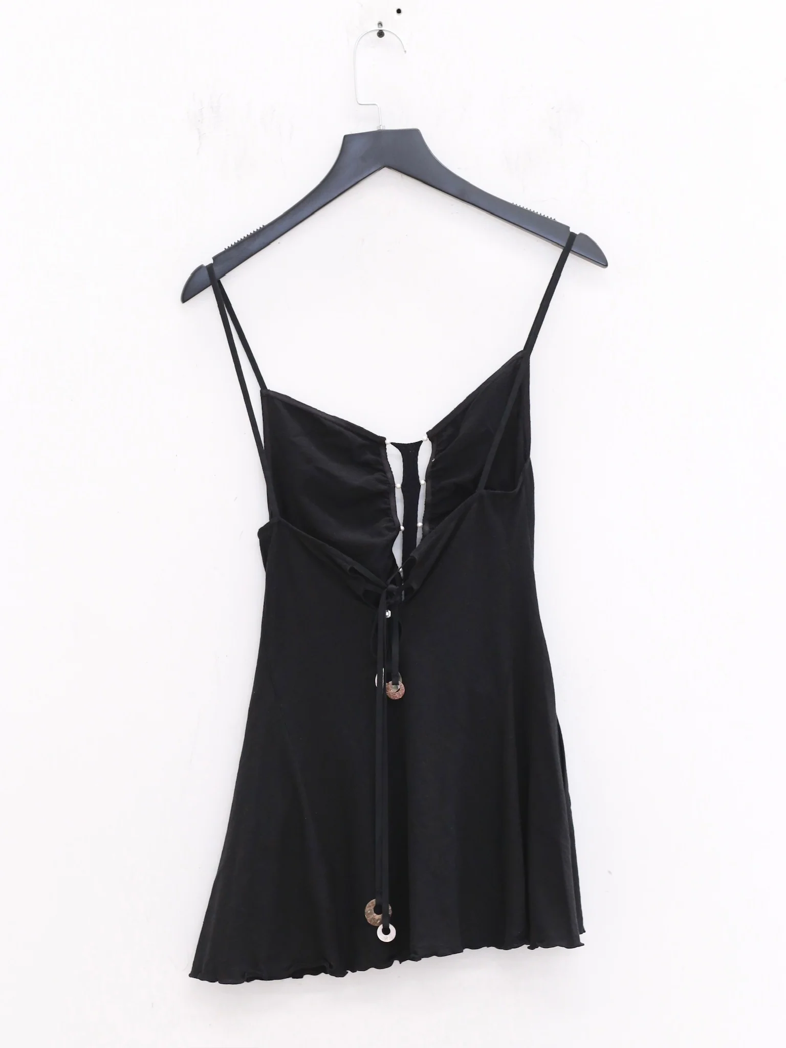 RUI built 25 autumn and winter cotton and linen lace long camisole RUI-RAW25WV01-Onyx black - Image 4