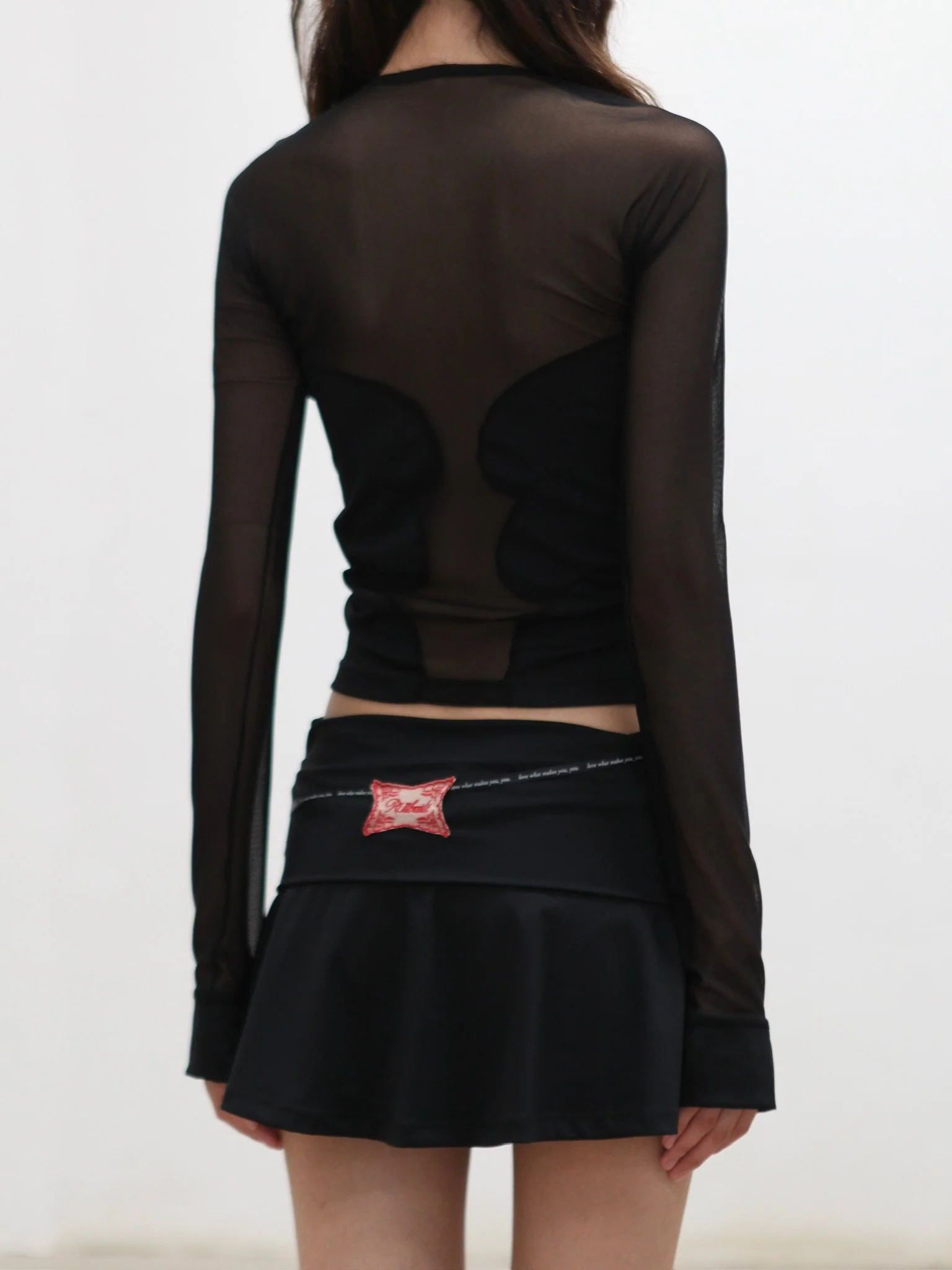 RUI built 25 autumn and winter sports stitching hollow long sleeves RUI-RAW25WV05-Onyx black - Image 5