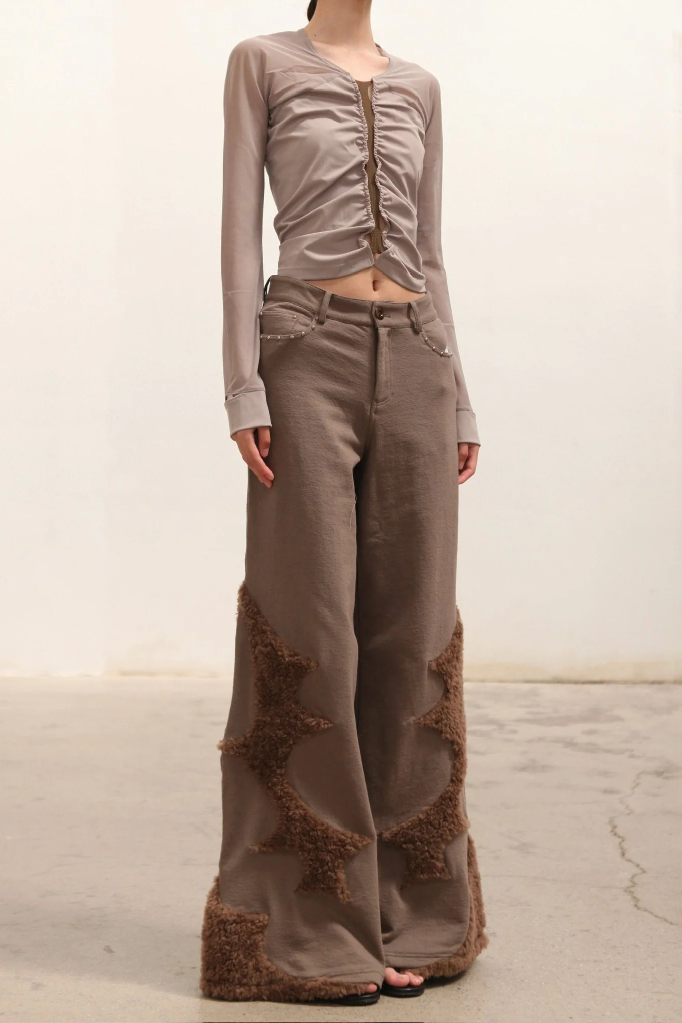 RUI built 25 autumn and winter sports stitching hollow long sleeves RUI-RAW25WV05-Smoke - Image 2