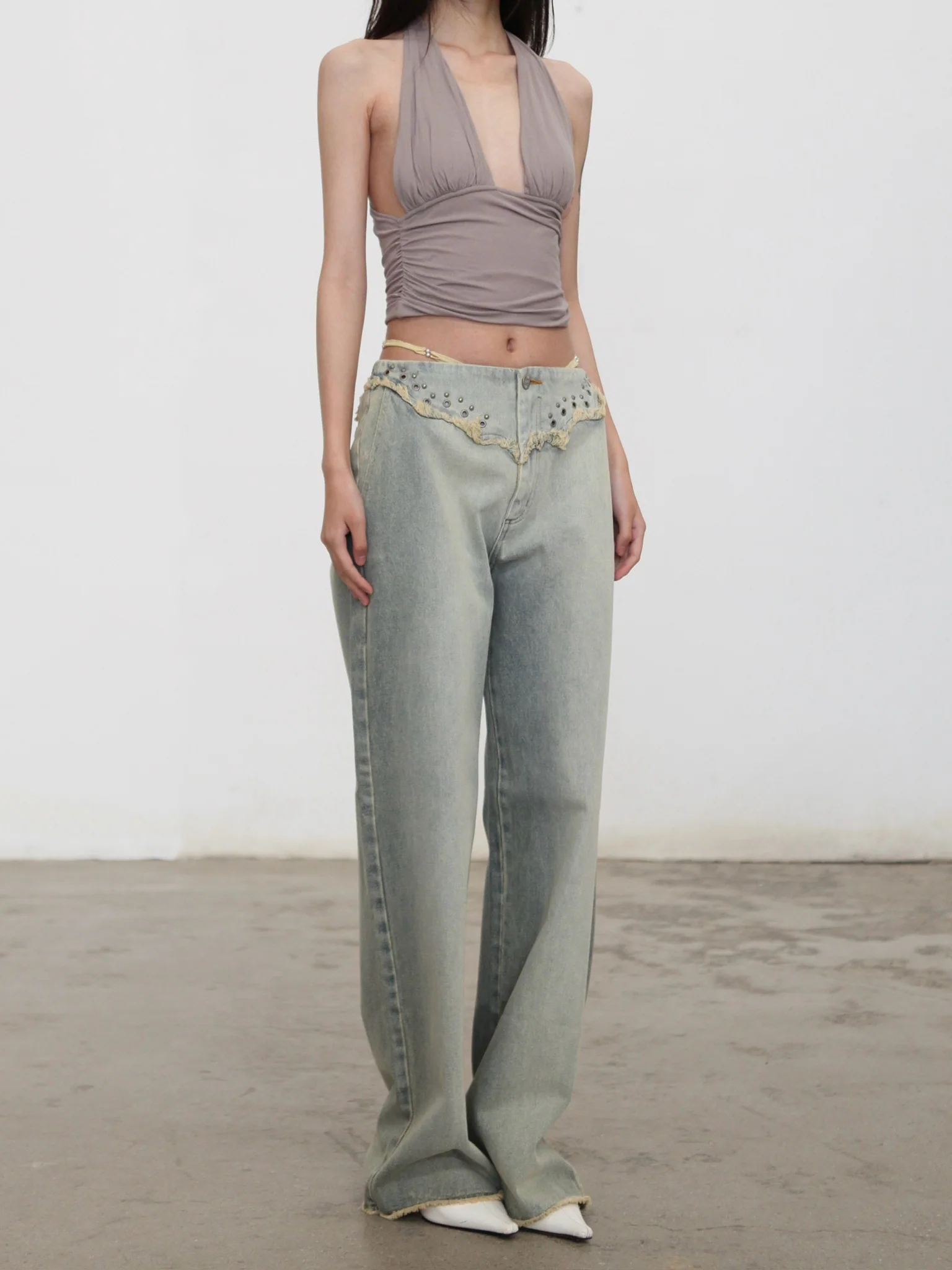 RUI Built 26 Early Spring Jeans with Thin Straps, Rivets, and Curved Blade Design, RUI-S26WV25-Sun-faded Blue (Sun-faded Vintage Blue) - Image 12